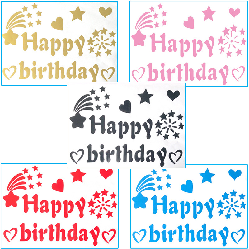 Stiker Balon Desain Happy Birthday Untuk Dekorasi Pesta