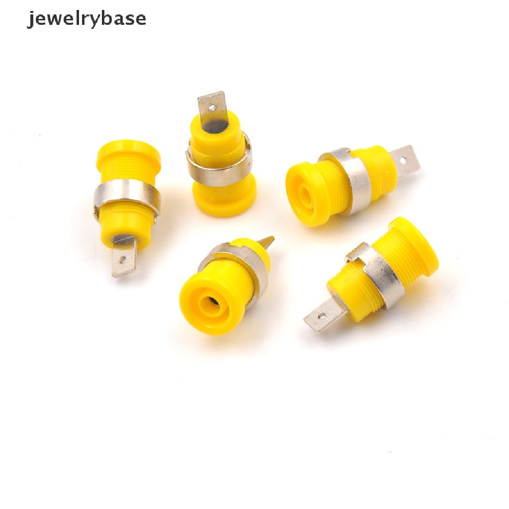 5 Pcs Jack Socket Konektor Kabel Female Banana Plugs 4mm 5 Warna Butik