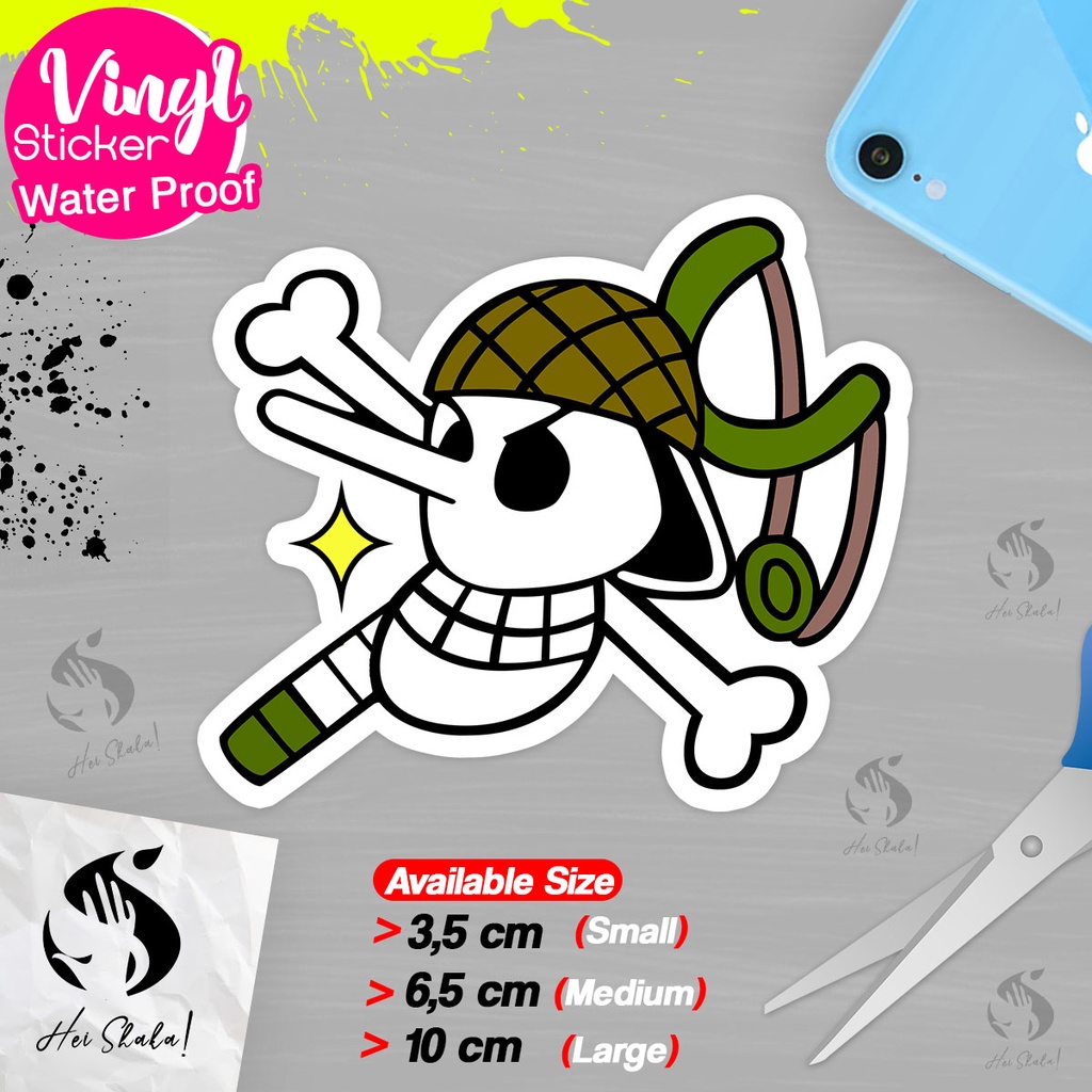 

Stiker One Piece Usopp Pirate Flag Logo Sticker Anime Jepang Bahan Vinyl Anti Air