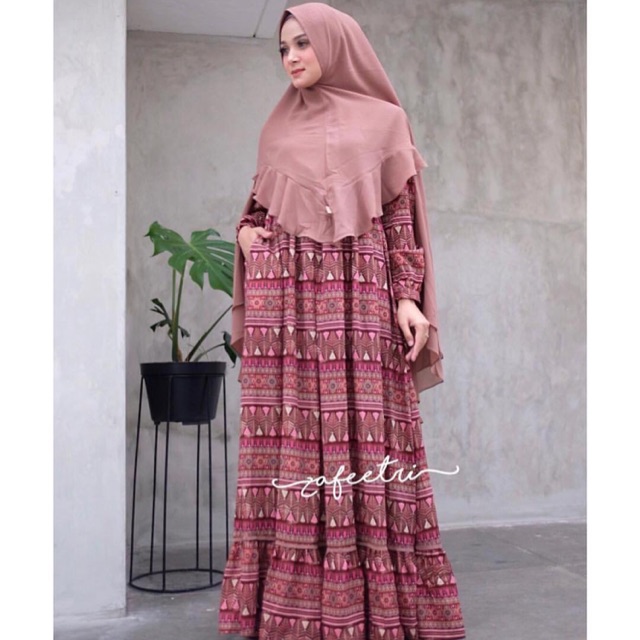 Set Gamis TRIBAL ETHNIC IN MOCCA by ZAFEETRI