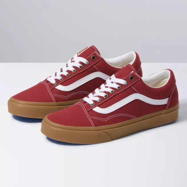 Sepatu Sneakes Pria Wanita Sepatu Old Skool Gum Maroon Sepatu Murah