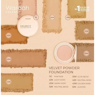 WARDAH COLORFIT VELVET POWDER FOUNDATION SPF 20 PA+++