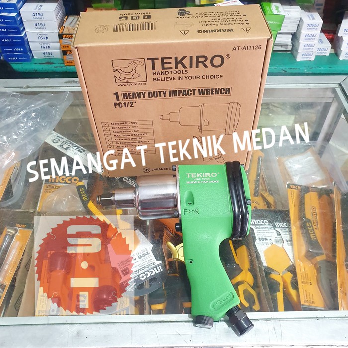 BOR AIR IMPACT WRENCH BUKA ALAT BUKA RODA ANGIN BAN 1/2" HIJAU TEKIRO