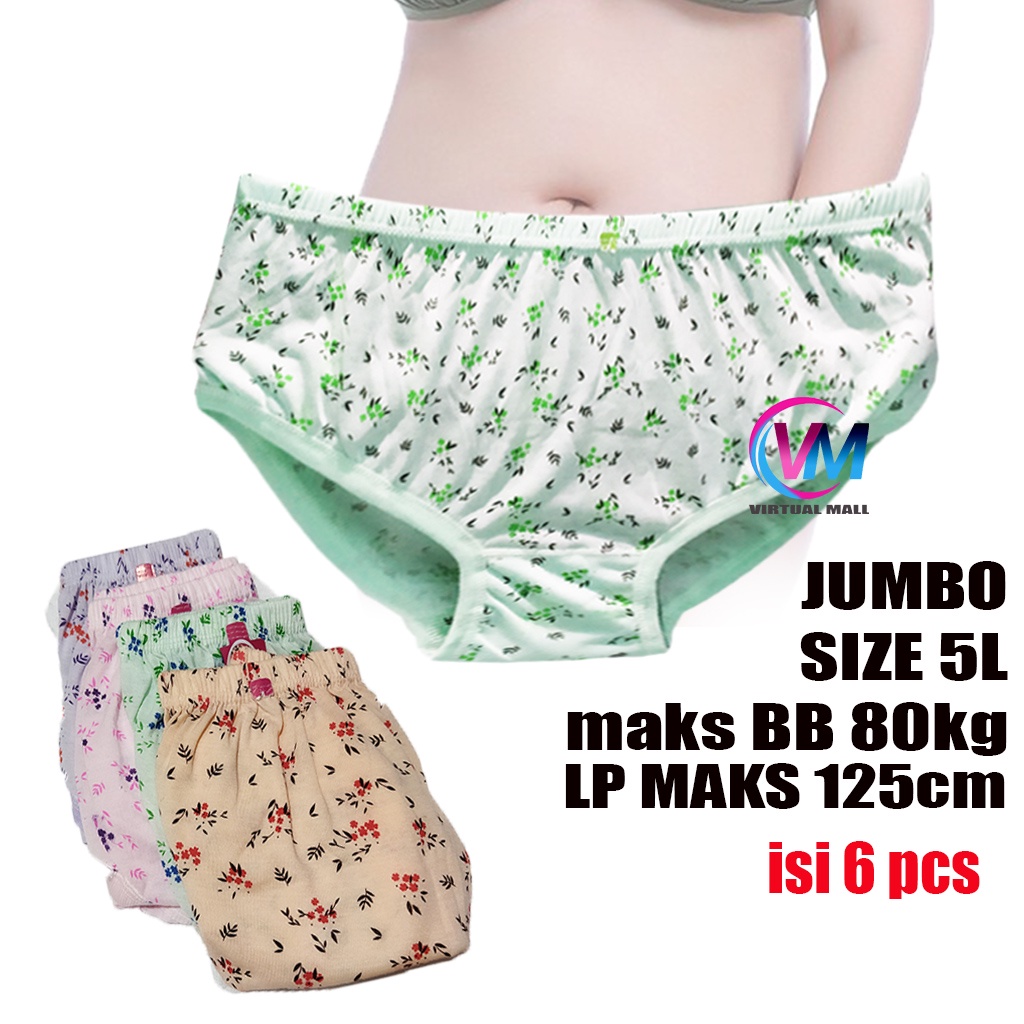 6 BUAH JUMBO 5L Celana dalam wanita jumbo 5L / cd wanita jumbo bb 80 celana dalam wanita jumbo 5L LP