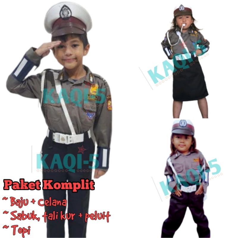 Baju profesi anak polisi kecil pocil seragam kostum karnaval
