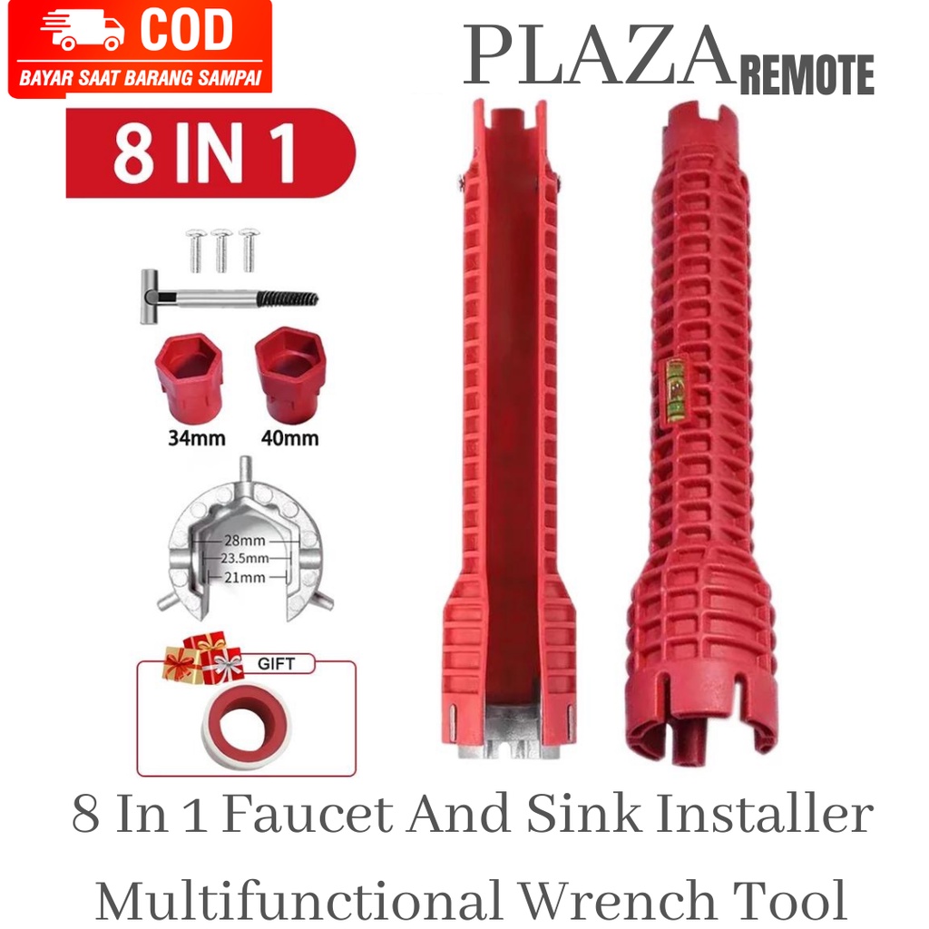 Faucet and Sink 8in1 Installer Kunci Pas Untuk Memasang Pipa Selang Kran Air Wastafel Kamar Mandi