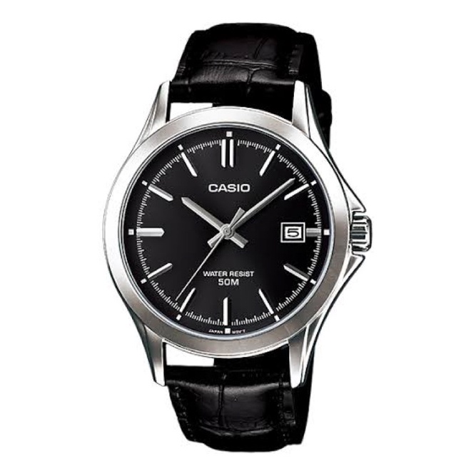 Casio Analog Jam Tangan Pria Hitam Kulit MTP-1380L-1AVDFOriginal