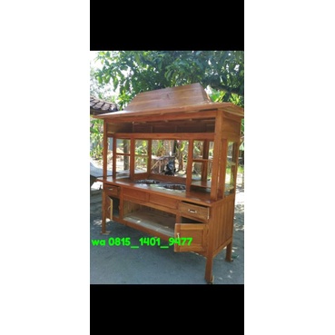 gerobak bakso kayu mahoni