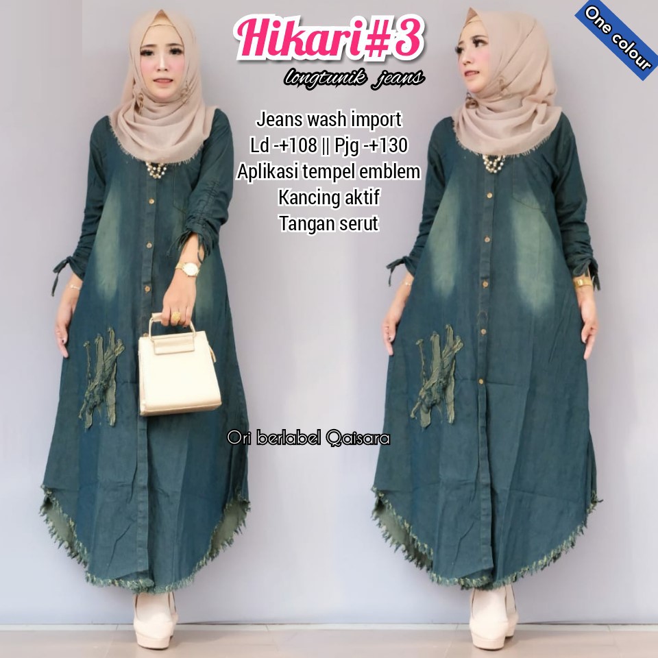 VINI TUNIK / MOANA TUNIK / HIKARI LONG TUNIK JEANS ORIGINAL PICT KEKINIAN GBM