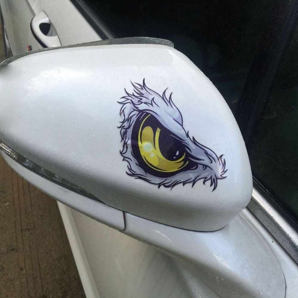 Lanfy Stiker Mobil Vinyl Tahan Air Aksesoris Mobil Styling Penutup Mesin Perekat Diri Mobil Side Fender 3D Stereo Eyes