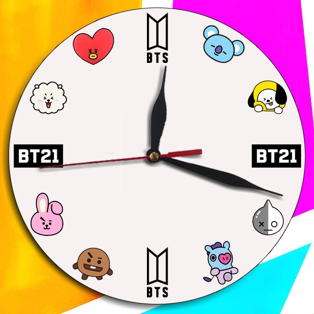 Download Jam Dinding Bt21 Keren Termurah Jam Dinding Custom Bts Bt21 Icon Shopee Indonesia