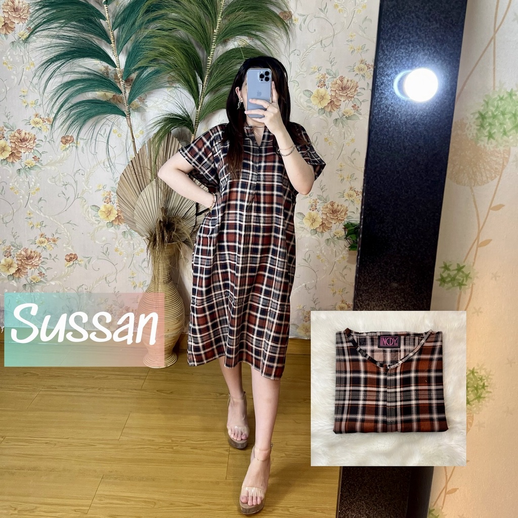 NCDY HOMEWEAR DASTER PENDEK SELUTUT RAYON PREMIUM LD 130cm BUSUI FRIENDLY KEKINIAN-Susaan PENDEK