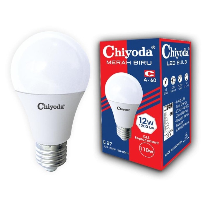 Lampu / Bohlam LED Chiyoda E27 12 Watt (12W / 12 W) Putih (Cool Daylight)
