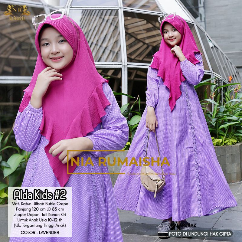 Gamis Anak Set Jilbab ALDA KIDS#2 By Nia Rumaisha