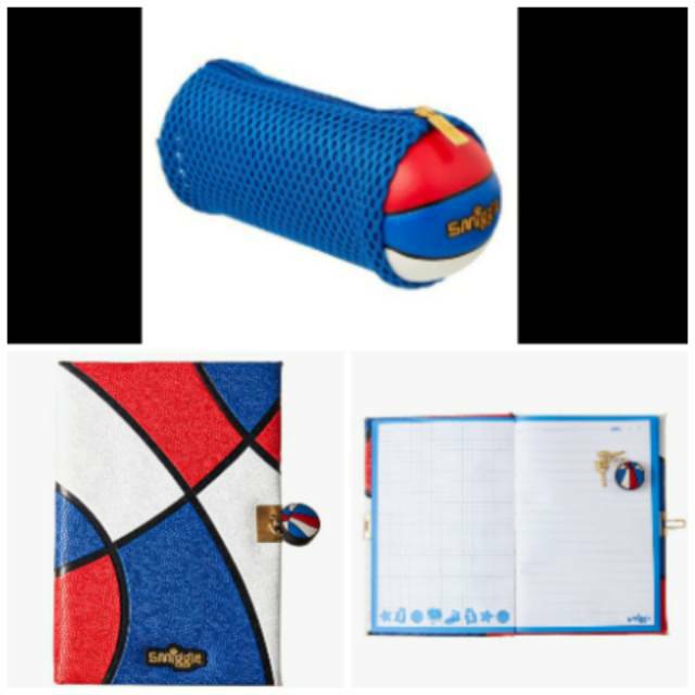 

SMIGGLE BBAL MESH NET PENCIL CASE / Locked Notebok Diary BUNDLE SET Original