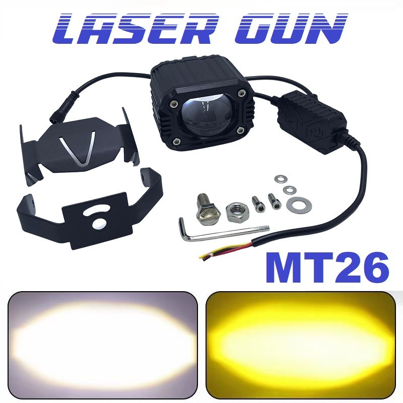 LAMPU TEMBAK SOROT LED LASER GUN MT26 LASERGUN D2 MOBIL MOTOR DUAL CSP