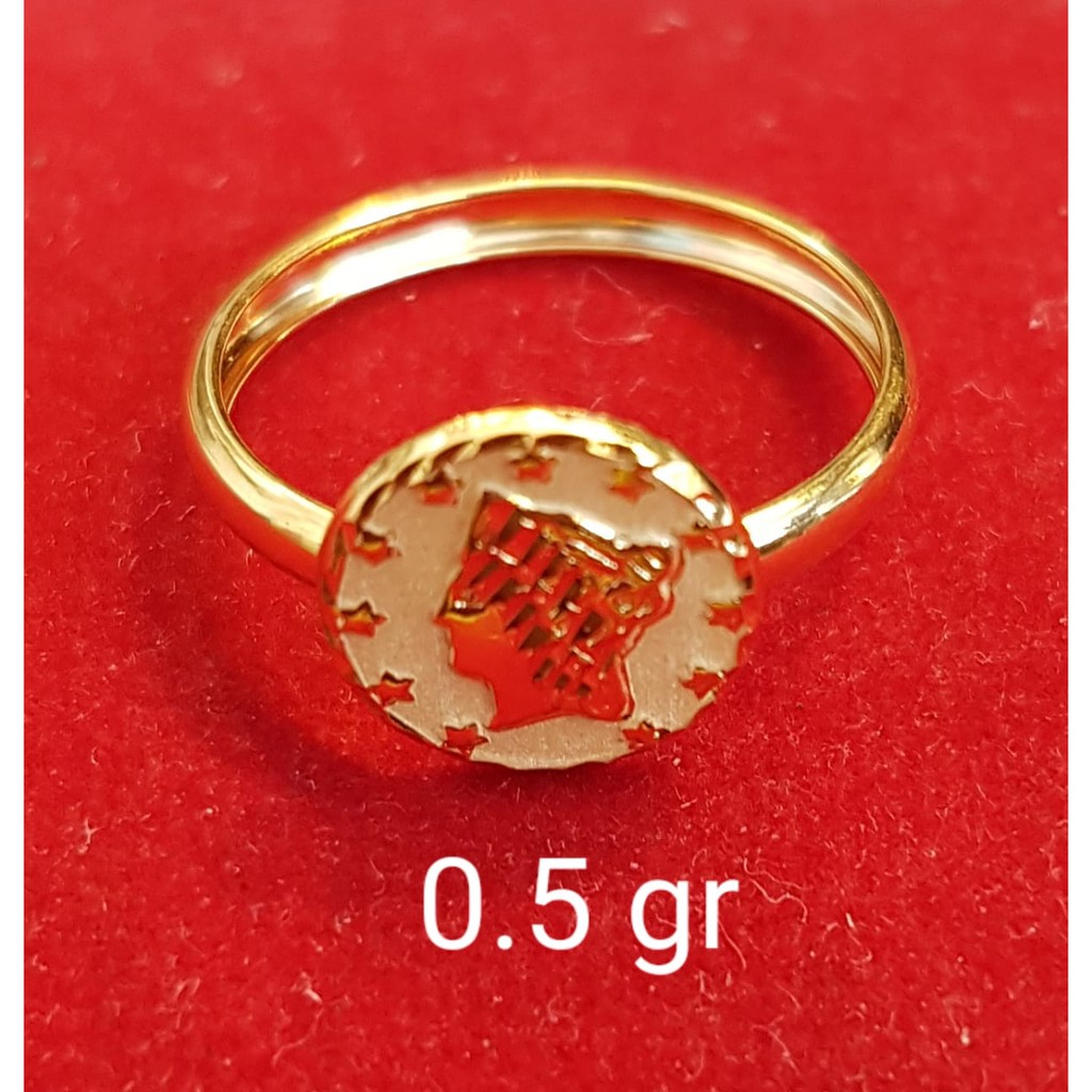 cincin anak dan dewasa emas asli model koin uang pawon kadar 700 70% dollar 10 11 12 13 14 15 16 17 18 paun