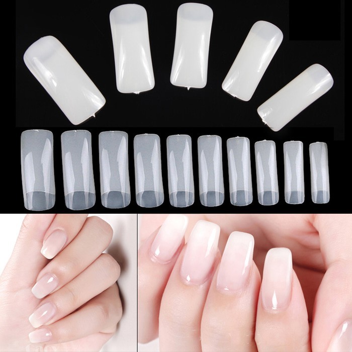 KUKU PALSU Half Tip/ Fake Nail Half Tip Full French Nail Half Round Nail Fake Half Nail Tip Kuku