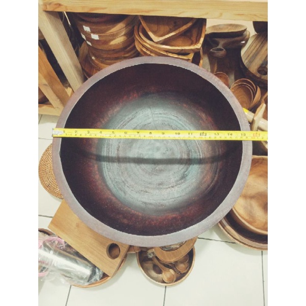 Mangkok Salat Kayu Sonokeling Diameter 40cm Tinggi 15cm