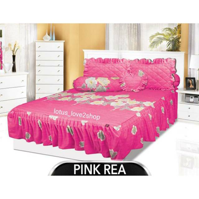 SPREI RUMBAI my love QUEEN SIZE 160X200 motif PINK REA