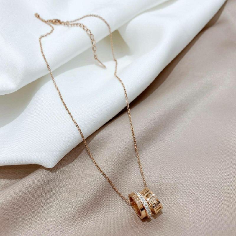 Kalung Titanium asli Rosegold Premium Quality Anti karat anti alergi Kalung Stainless steel ktn-02