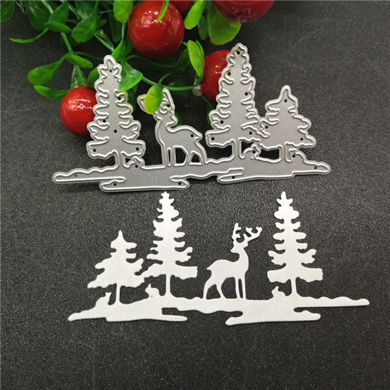 Cetakan Stensil Cutting Dies Motif Rusa Natal Bahan Metal Untuk Scrapbook Craft DIY