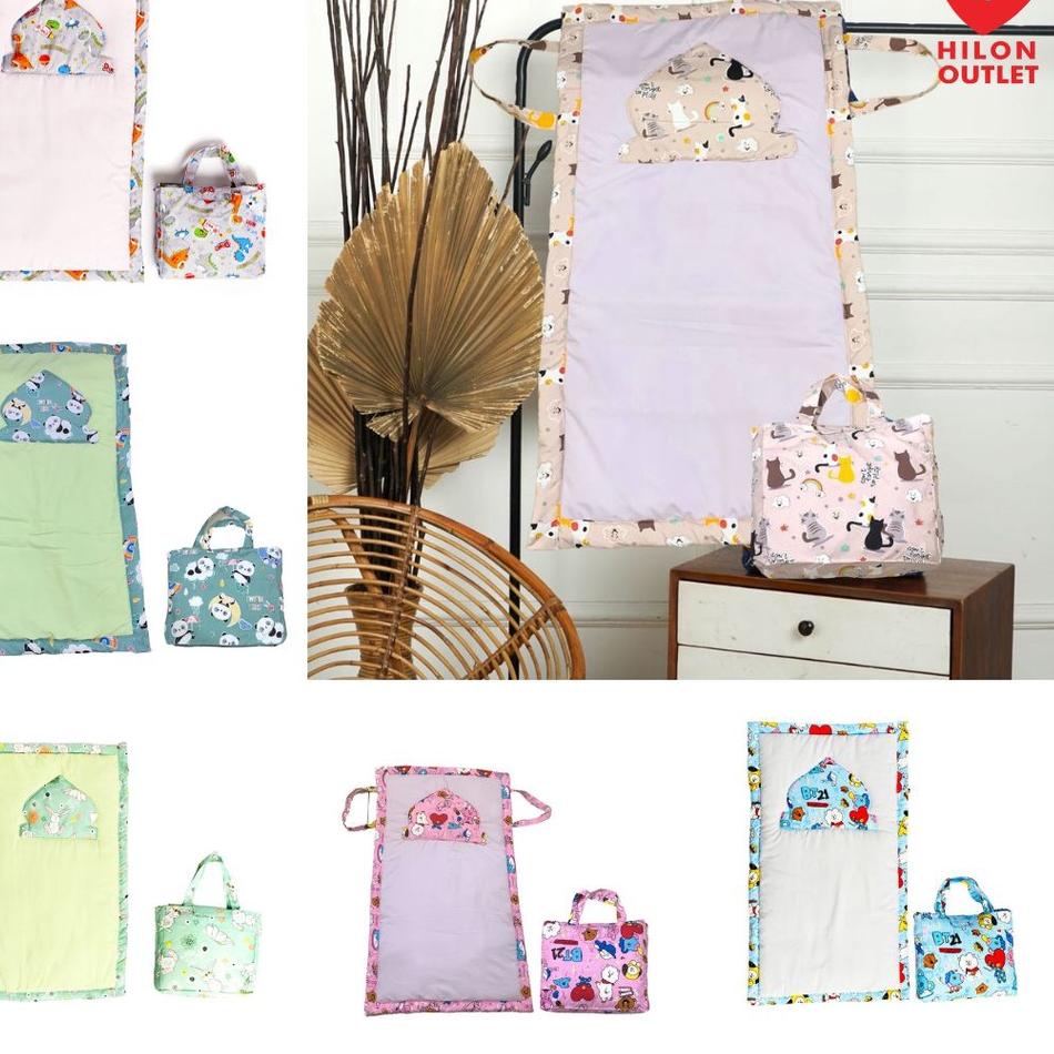 Special Sajadah Anak + Tas Karakter / Sajadah Anak Motif / Sajadah Anak Tebal 51 x 91 !