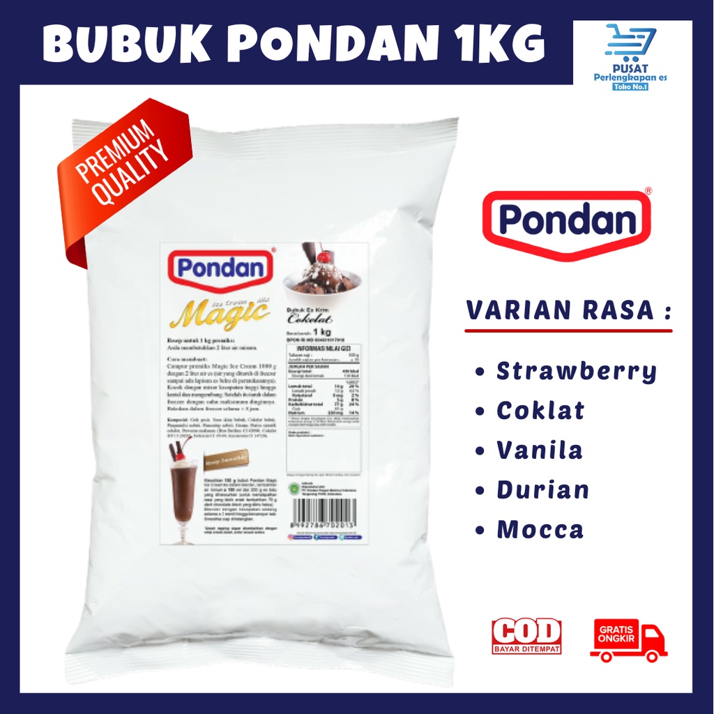 

BUBUK ICE CREAM PONDAN 1 KG - BUBUK HARD ICE CREAM PONDAN - BUBUK ES KRIM COKLAT