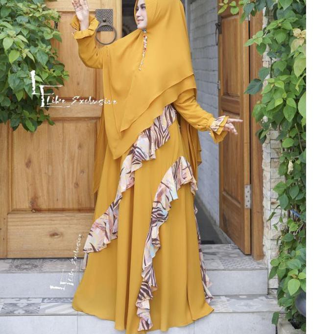 H002 Muslim syari Set Syari  gamis syari branded SHAHIA SET BY LIKE EXCLUSIVE ORIGINAL