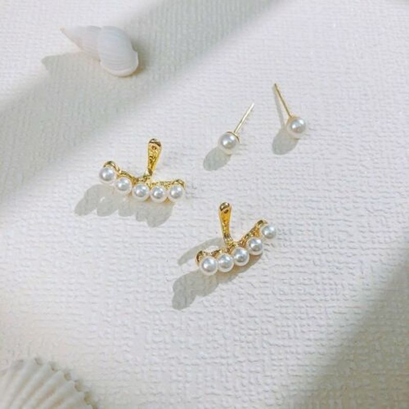 Anting Stud Hias Mutiara Gaya Korea Untuk Wanita