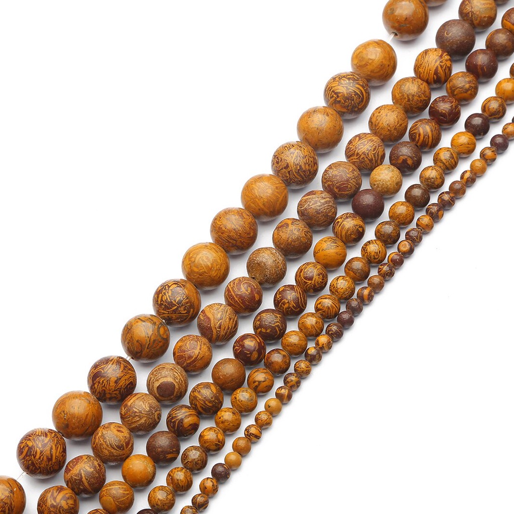 Hot Jual 32-89 pcs Natural Brown Rubber Stone Beads, Diameter 4/6/8/10/12mm, Diameter lubang sekitar 1mm, digunakan untuk Membuat Perhiasan DIY Strand