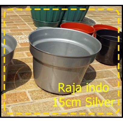 Pot Bunga 15cm Hijau Silver Merahbata Pot Tanaman Hias Grosir Murah Plastik 15 Cm