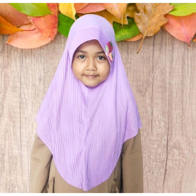 HIJAB ANAK PLISKET 3-10 Thn||Jilbab Instan Plisket Anak