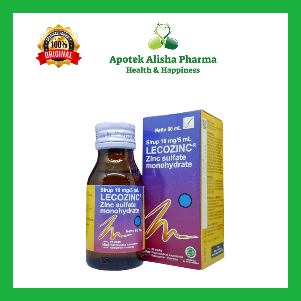 Lecozinc Sirup 60ml - Lecozink Syrup Obat Diare/Mencret Anak/Lecozing/Lekozing Syrup