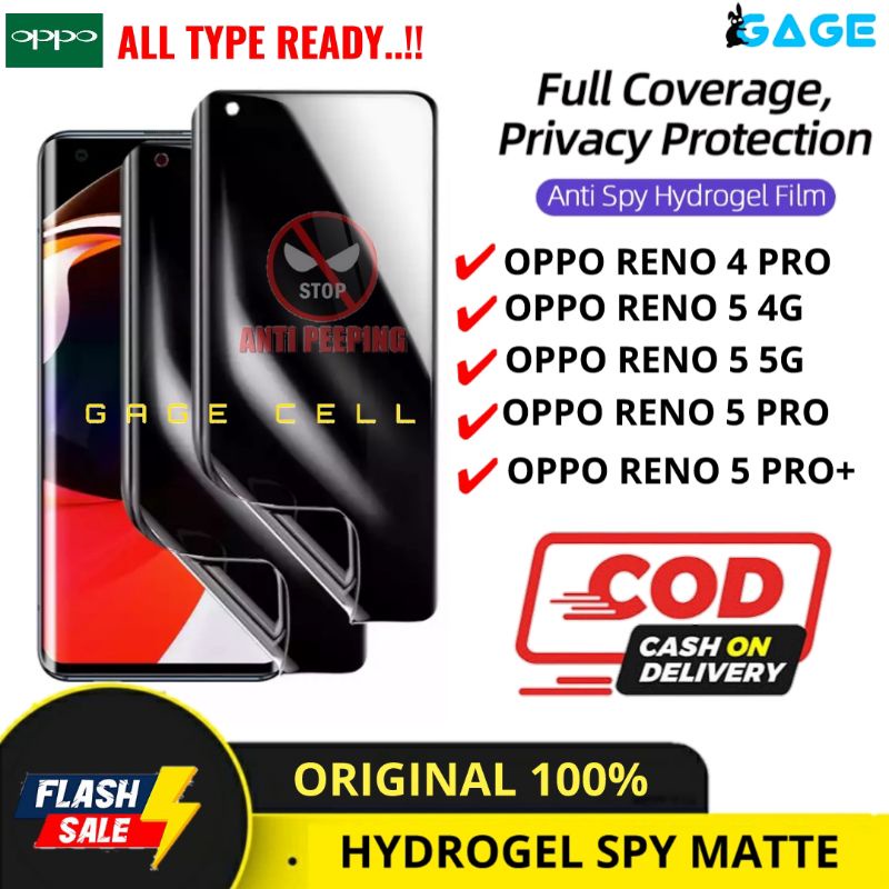 HYDROGEL ANTI GORES SPY MATTE OPPO RENO4 RENO5 RENO 4 5 PRO PLUS 4G 5G FULL LAYAR COVER SCREEN