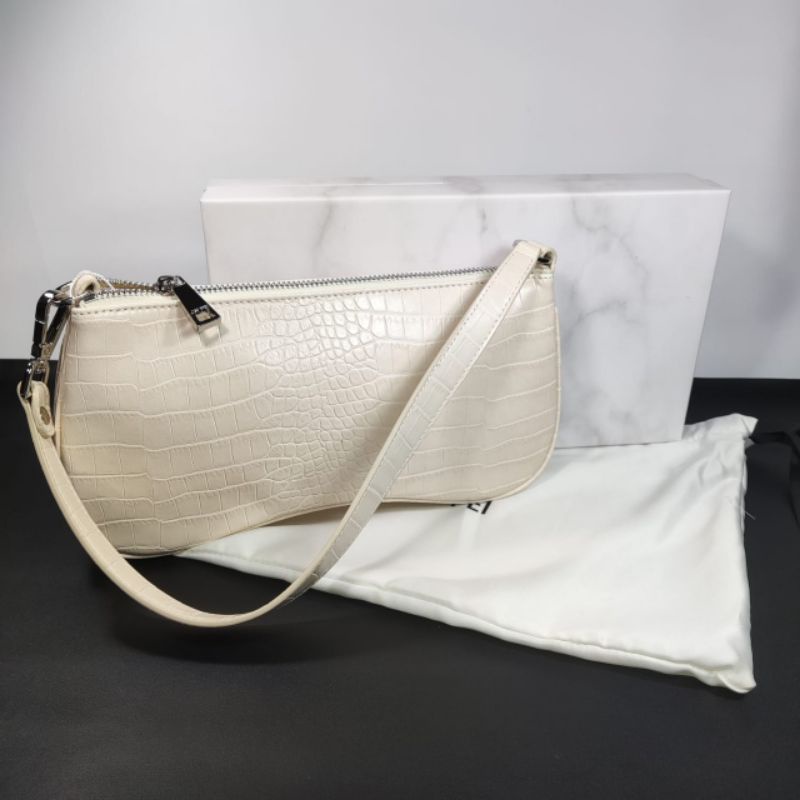 Ready nwt tas Jw pei eva shoulder ivory croco branded asli authentic original termurah