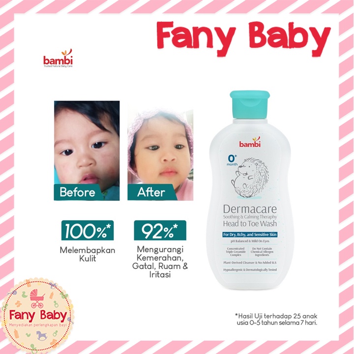 BAMBI BABY DERMACARE DAILY SOOTHING &amp; CALMING THERAPY HEAD TO TOE WASH 200ML