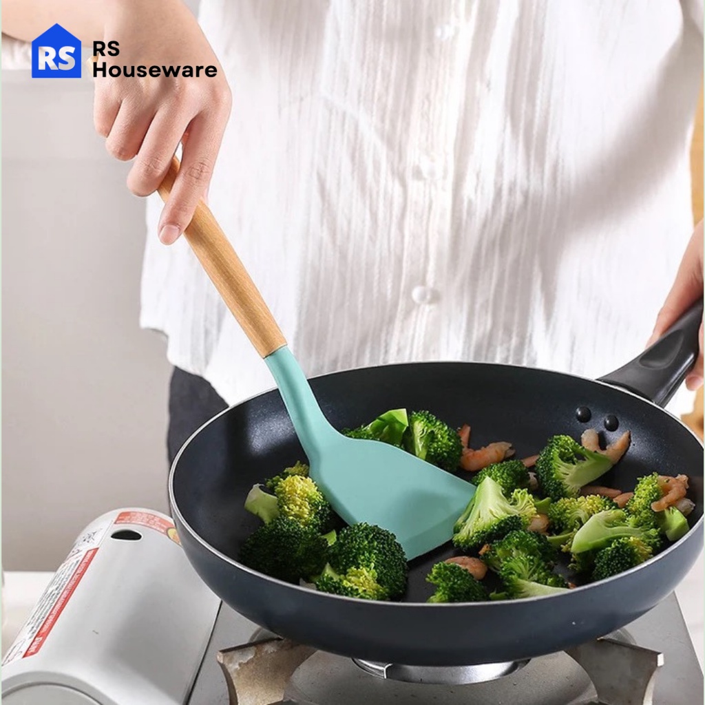 [RS] CHEN  Nilon Spatula  Nylon Sodet Alat Masak Anti Lengket Set 12 Spatula Steak Clip Oil Brush Kitchen Cooking-1