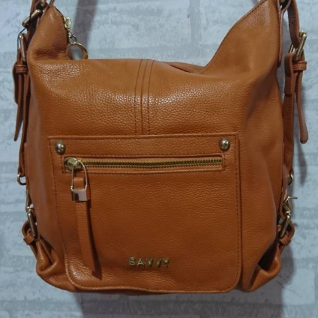 Tas Selempang bisa Ransel Savvy S8129 Coklat