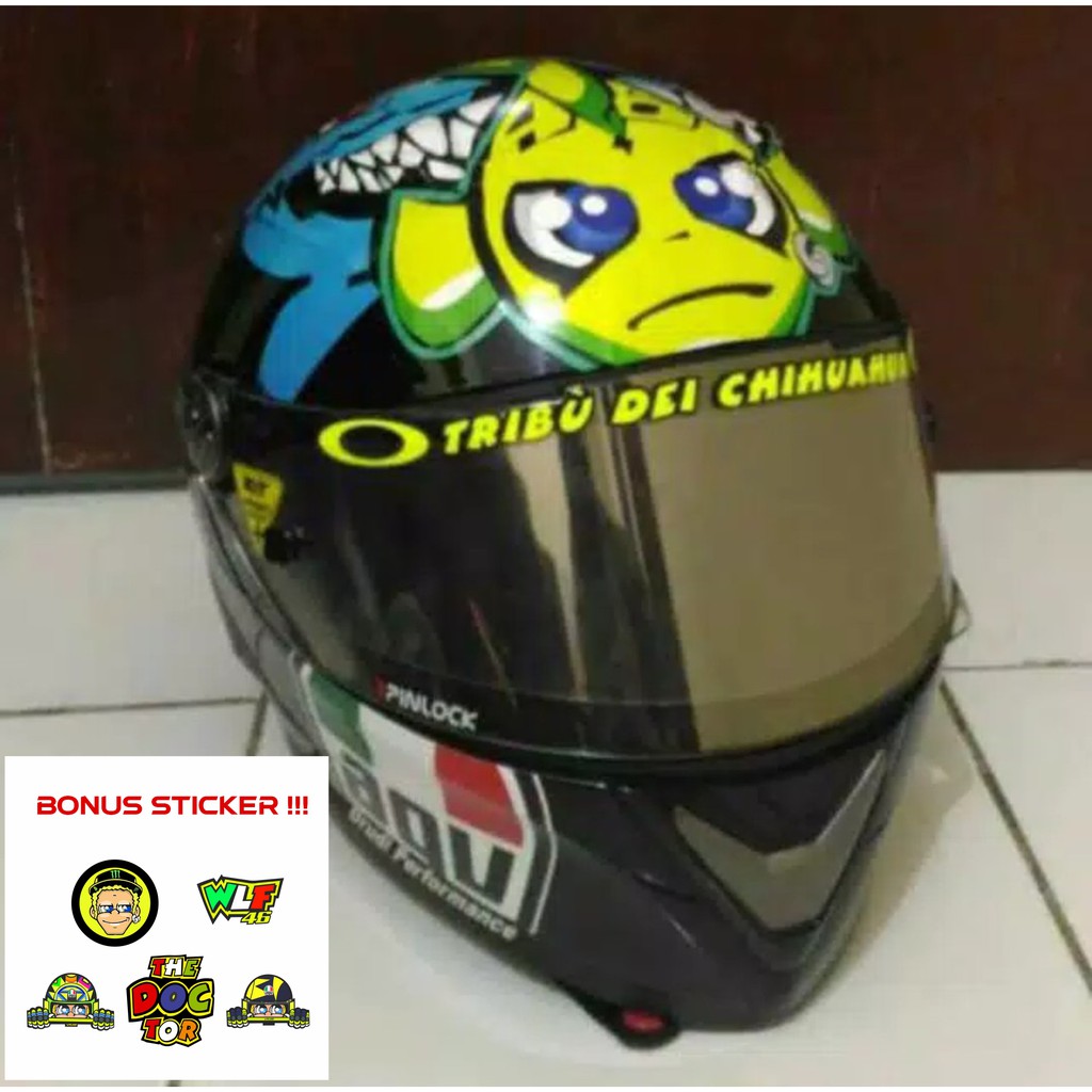 STICKER DECAL HELM FULLFACE /HALFFACE VALENTINO ROSSI MISANO 2015