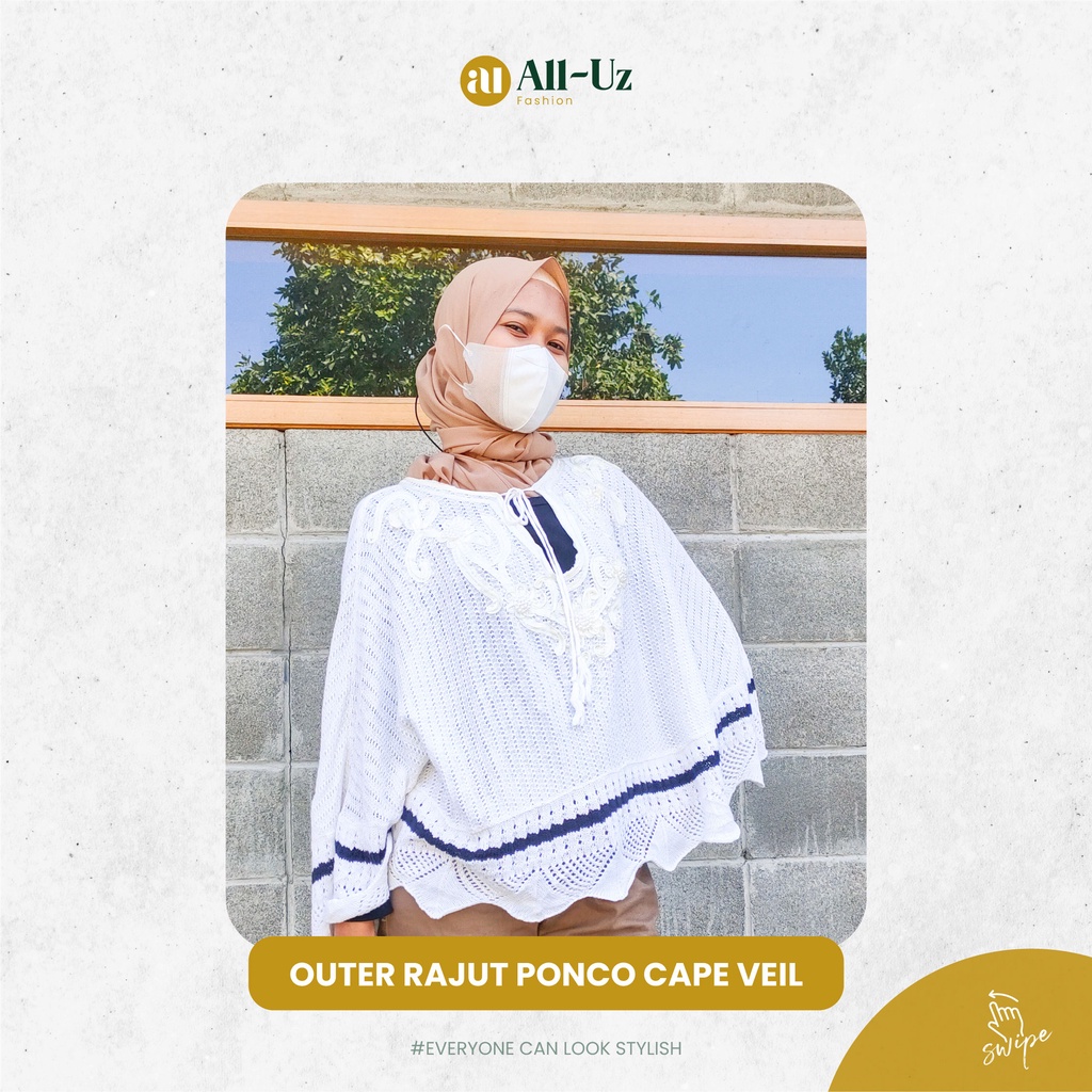 Jual Outer Rajut Ponco Cape Veil