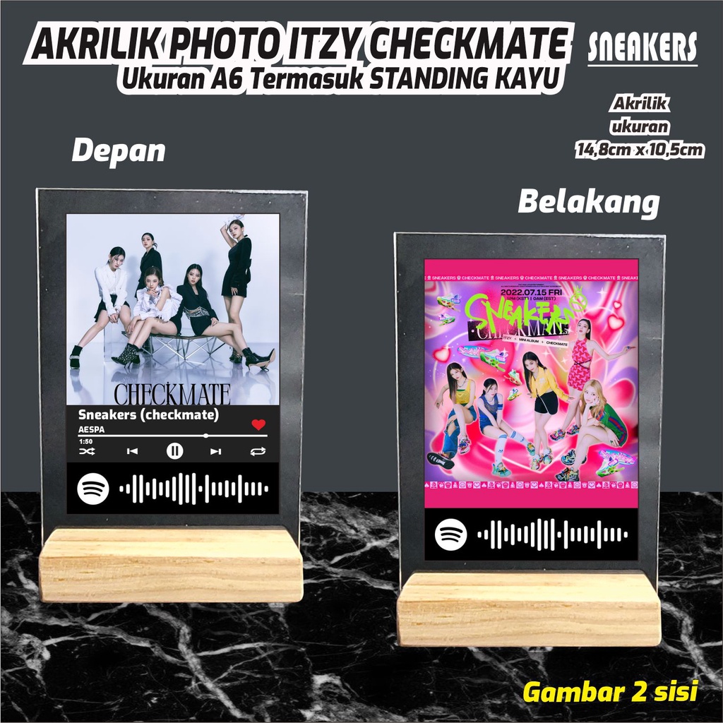 AKRILIK PHOTO KPOP ITZY CHECKMATE /  PRINT 2 SISI GLOSSY / ANTI AIR TIDAK LUNTUR / GAMBAR HD / 2 MM UKURAN A6