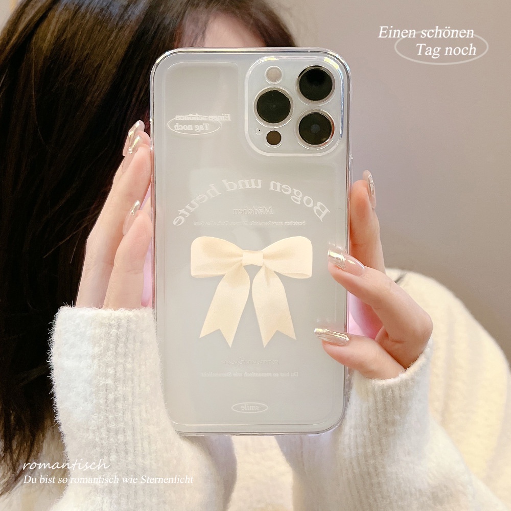 IPHONE Gadis Lucu Sutra Ikatan Simpul Dicetak Transparan TPU Phone Cover Case Untuk Iphone7 8 PLUS X XR XS 11 12 13 14 MINI PRO MAX SE 2020