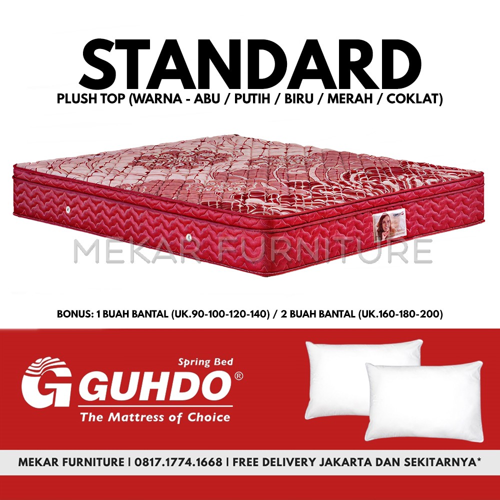 GUHDO STANDARD PLUSH TOP Kasur Spring Bed 90 X 200 - Mekar Furniture
