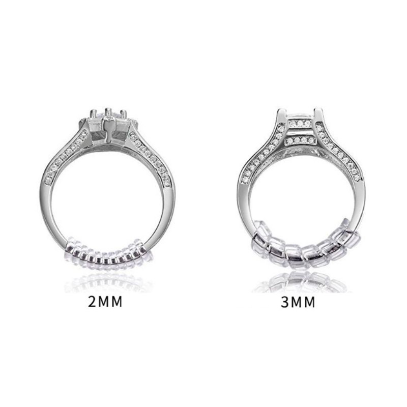 16pcs / Set Alat Pengecil Ukuran Cincin Model Spiral Transparan Dapat Disesuaikan