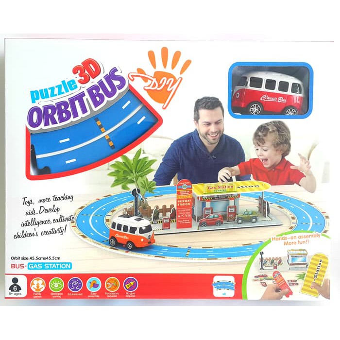 Mainan Anak 3D Puzzle Orbit Bus & Train Small H859