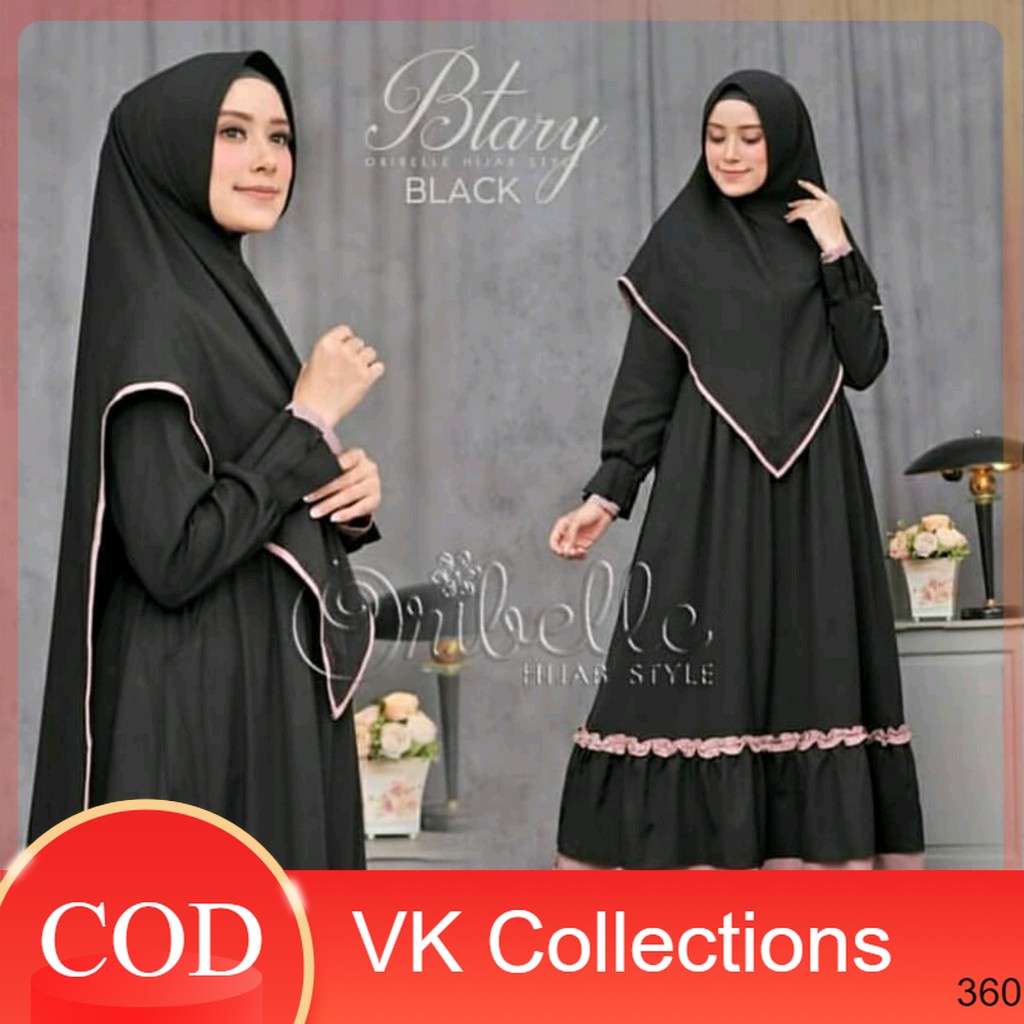 Model baru Set Gamis+Khimar Syari  Hannah Series - mayung  Jamise Ukuan All size Termurah milo black