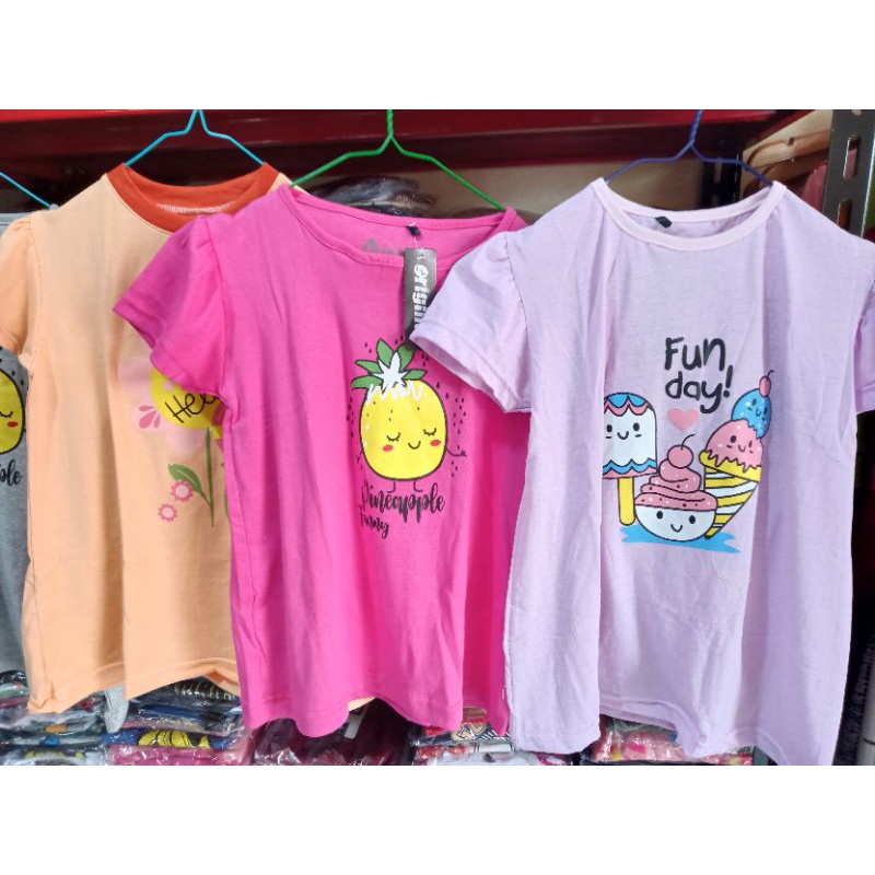 KAOS ANAK PEREMPUAN KHUSUS TANGAN RUFFLE EX GARMENT
