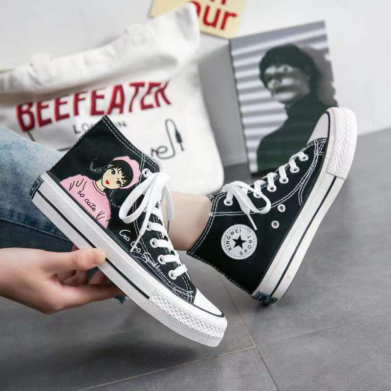 Sepatu Boots Flat Model Ankle Hidden GIRL Bahan Kanvas Fashion untuk Wanita Import-2