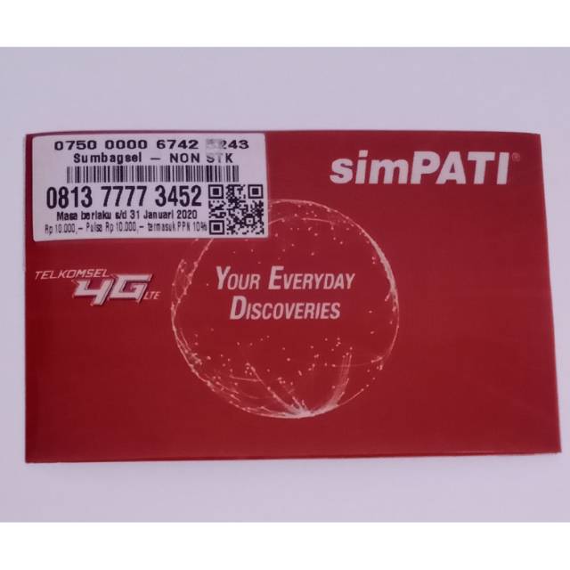Nomor cantik simpati 7777 3452